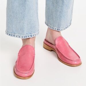 MANSUR GAVRIEL Pink Walker Mules Size 39 Leather Slip On Loafers Minimalist